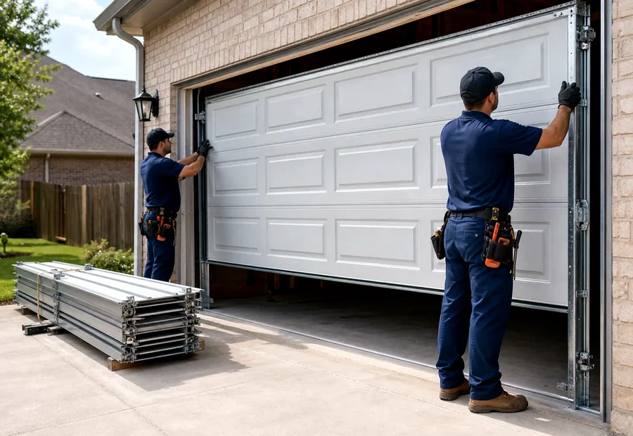 After garage door repair Denton TX completed service