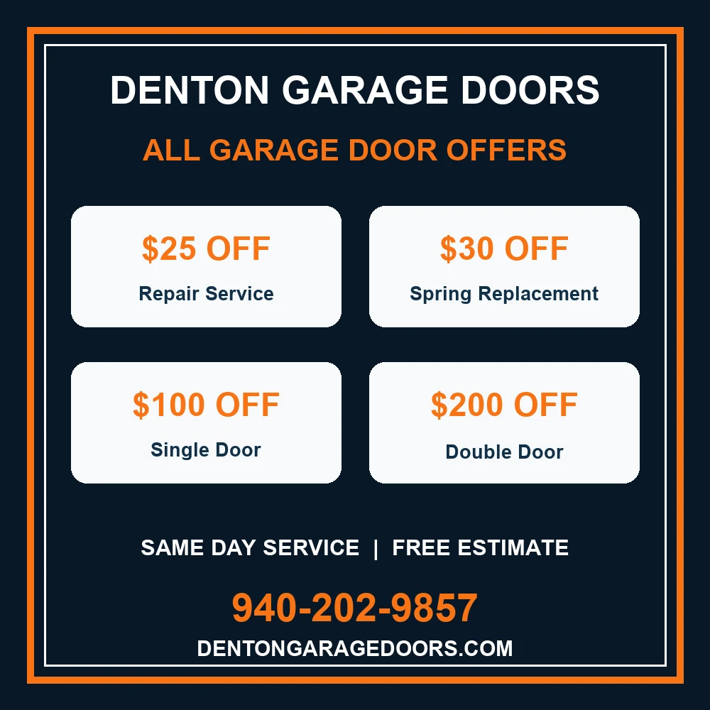 Garage door repair coupons Denton TX with all Denton Garage Doors offers