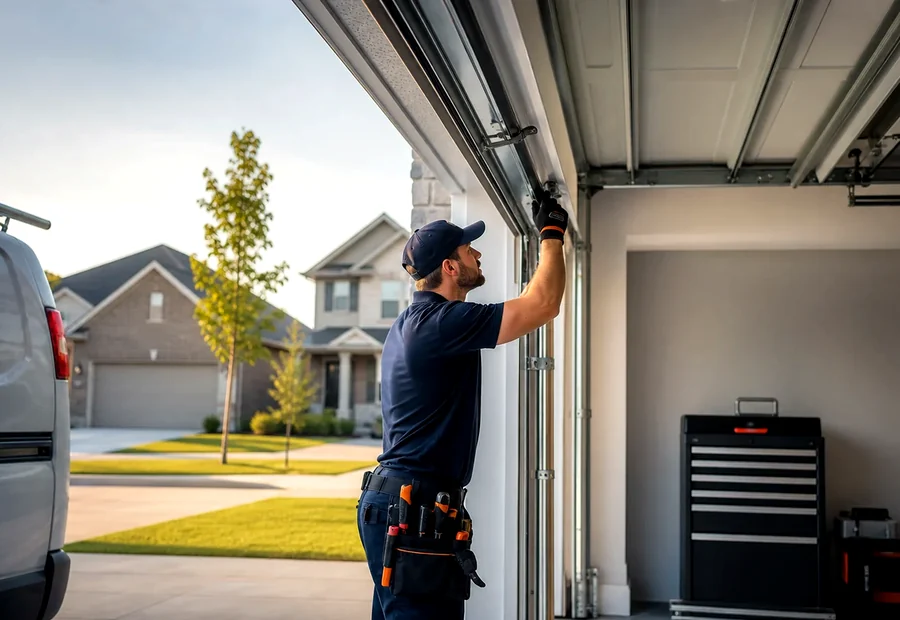 After garage door repair Denton TX completed service