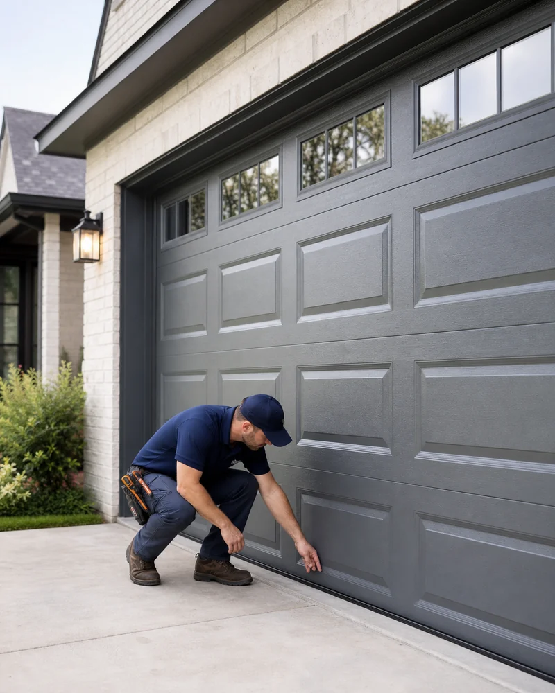 Finished residential garage door installation in Denton TX